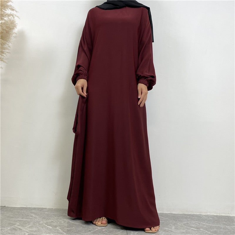 فستان نيدا بلون واحد بسيط ومتعدد الاستخدامات - مبيعات عالمية 6673 - Image 1