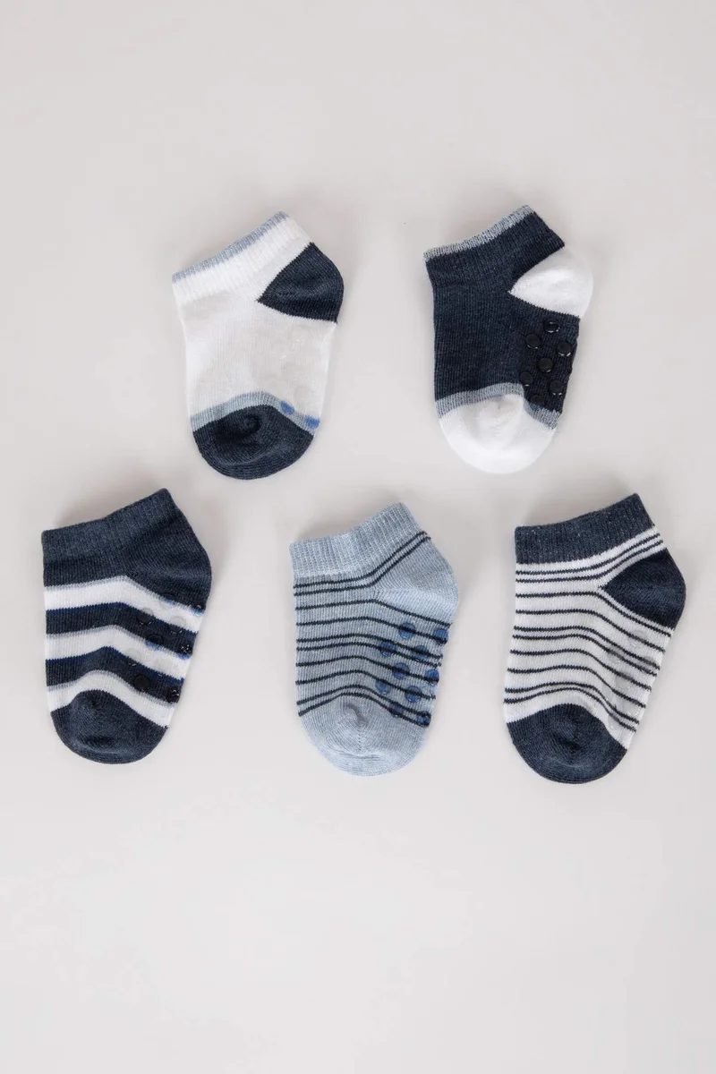 ديفاكتو Baby Boy 5 Pack Cotton Booties Socks