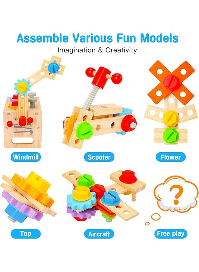 Wooden Tool Set, For Kids 2–5-Year-Old,24PCS Educational STEM Toys, Toddler Toys Construction Preschool Learning Activities - Image 3
