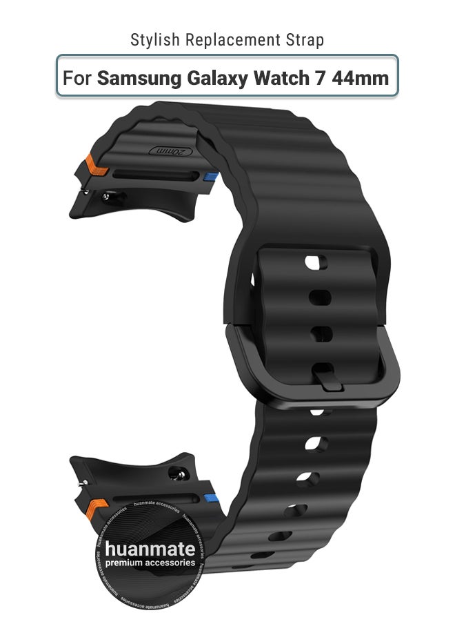 huanmate - Samsung Galaxy Watch 7 44mm Soft Silicone Replacement Strap - High Quality, Lightweight, Stylish & Durable - Easy Installation - Replacement Strap for Samsung Galaxy Watch 7 44mm - Image 1