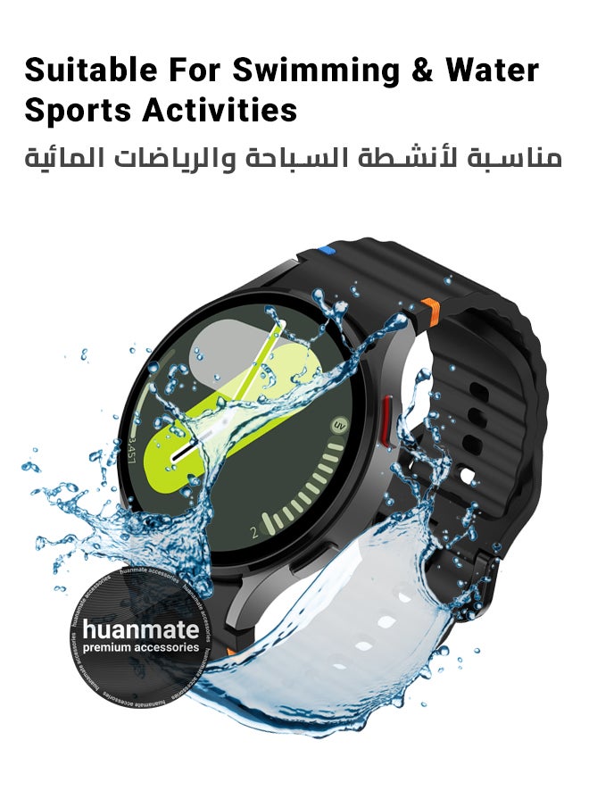 huanmate - Samsung Galaxy Watch 7 44mm Soft Silicone Replacement Strap - High Quality, Lightweight, Stylish & Durable - Easy Installation - Replacement Strap for Samsung Galaxy Watch 7 44mm - Image 1