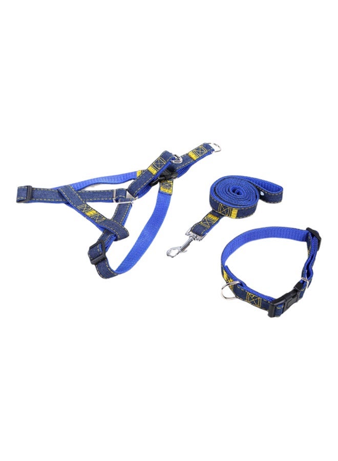 3-Piece Dog Collar Leash Set Blue 136grams