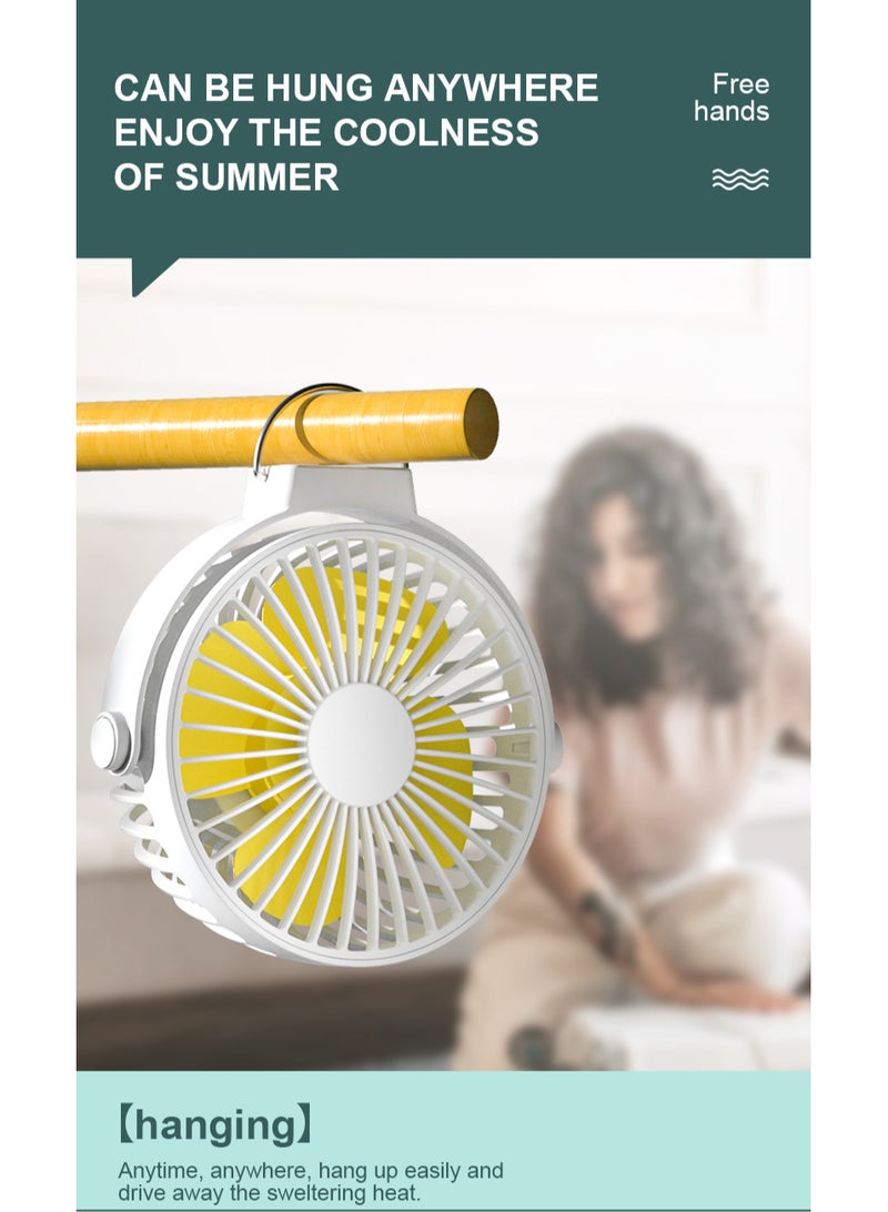 حِرَاس مروحة محمولة تعمل بالبطارية، مروحة محمولة شخصية قابلة لإعادة الشحن عبر USB لعربة الأطفال، مقعد السيارة، في الهواء الطلق، التخييم، مروحة عربة الأطفال - Image 5