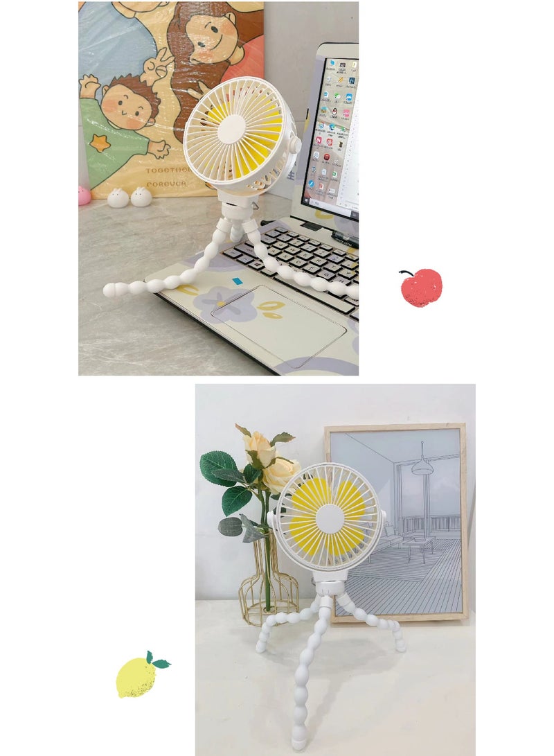 حِرَاس مروحة محمولة تعمل بالبطارية، مروحة محمولة شخصية قابلة لإعادة الشحن عبر USB لعربة الأطفال، مقعد السيارة، في الهواء الطلق، التخييم، مروحة عربة الأطفال - Image 3