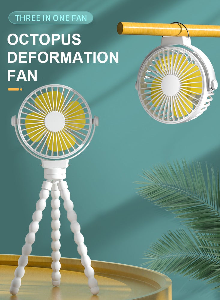 حِرَاس مروحة محمولة تعمل بالبطارية، مروحة محمولة شخصية قابلة لإعادة الشحن عبر USB لعربة الأطفال، مقعد السيارة، في الهواء الطلق، التخييم، مروحة عربة الأطفال - Image 4