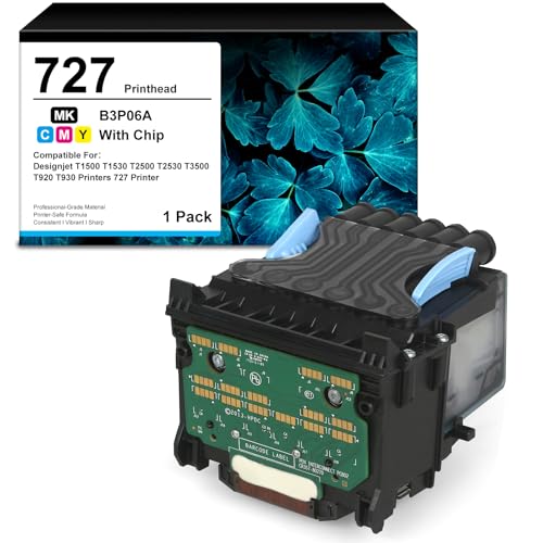 SAIBOYA B3P06A 727 Designjet Printhead Kit Remanufactured Pinter Head Compatible with 727 PinterHead (with Chip Upgraded) for Designjet T1500 T1530 T2500 T2530 T3500 T920 T930 Large Format Plotter Printers - Image 1