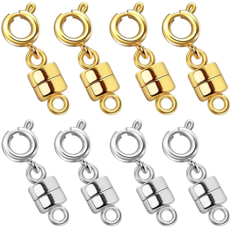 OHINGLT Strong Magnetic Necklace Clasps and Closures,Gold and Silver Plated Jewelry Clasps Converters for Bracelet Necklaces Chain - Image 1