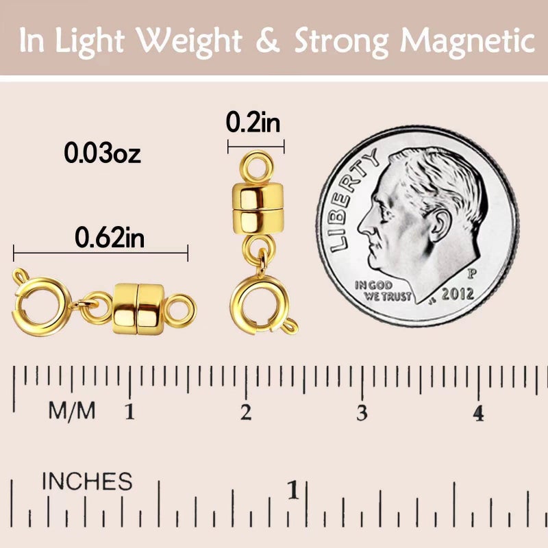 OHINGLT Strong Magnetic Necklace Clasps and Closures,Gold and Silver Plated Jewelry Clasps Converters for Bracelet Necklaces Chain - Image 3