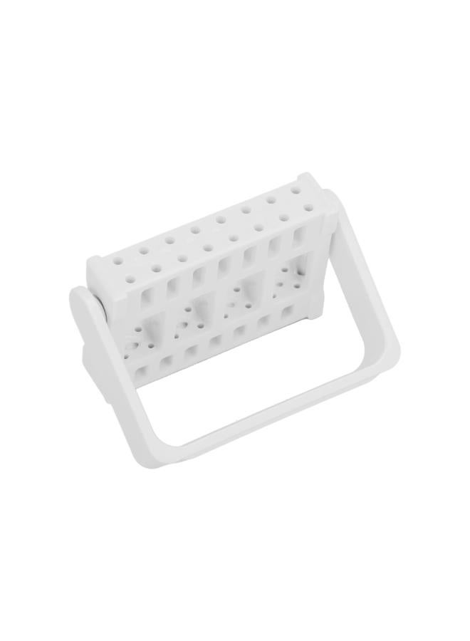 WYBOT Nail Drill Bits Holder Display Organizer,16 Holes Nail Art Tools Exhibition Stand Rack Nail Salon Accessory Acrylic Nails Manicure Tools for Home Use or Nail Salon(white) - Image 1