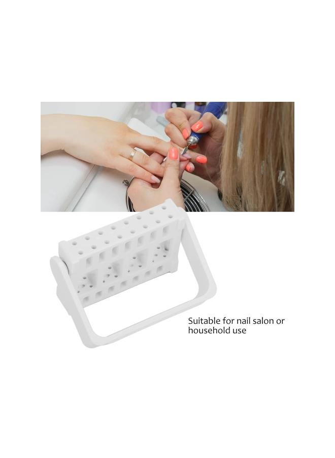 WYBOT Nail Drill Bits Holder Display Organizer,16 Holes Nail Art Tools Exhibition Stand Rack Nail Salon Accessory Acrylic Nails Manicure Tools for Home Use or Nail Salon(white) - Image 3