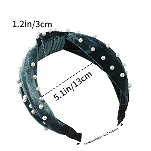 LOVNFC Womens Headbands, 6Pcs Knotted Head Bands No Slip Fashion for Girls Wide Top Knot Turban Velvet Hair Hoops - Image 2