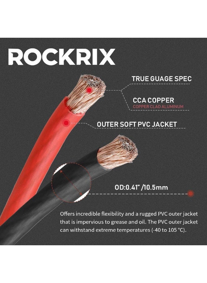 ROCKRIX Car Audio Cable Wiring Kit - 20ft 4 Gauge Power Cable Amplifier Install Wiring - Image 2