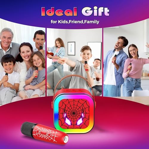 Shatanuvart Export LED Karaoke Machine Toy – Portable Bluetooth Speaker with Mic for Kids 3-12 – Birthday Gift for Boys & Girls – Mini Karaoke System with Lights & Wireless Microphone – Fun Music Toy for Parties (Style 2) - Image 4