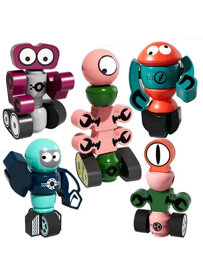 TEMI لعبة الروبوت المغناطيسية TEMI للأولاد من 3 إلى 7 سنوات - ألعاب تحويل مغناطيسية لبناء الكواكب، ألعاب تكديس للأطفال، هدايا تعليمية لعيد الميلاد وأعياد الميلاد للأطفال من 3-7 سنوات - Image 1