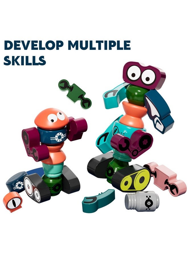 TEMI لعبة الروبوت المغناطيسية TEMI للأولاد من 3 إلى 7 سنوات - ألعاب تحويل مغناطيسية لبناء الكواكب، ألعاب تكديس للأطفال، هدايا تعليمية لعيد الميلاد وأعياد الميلاد للأطفال من 3-7 سنوات - Image 3