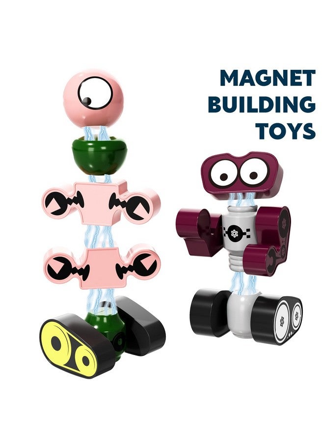 TEMI لعبة الروبوت المغناطيسية TEMI للأولاد من 3 إلى 7 سنوات - ألعاب تحويل مغناطيسية لبناء الكواكب، ألعاب تكديس للأطفال، هدايا تعليمية لعيد الميلاد وأعياد الميلاد للأطفال من 3-7 سنوات - Image 5
