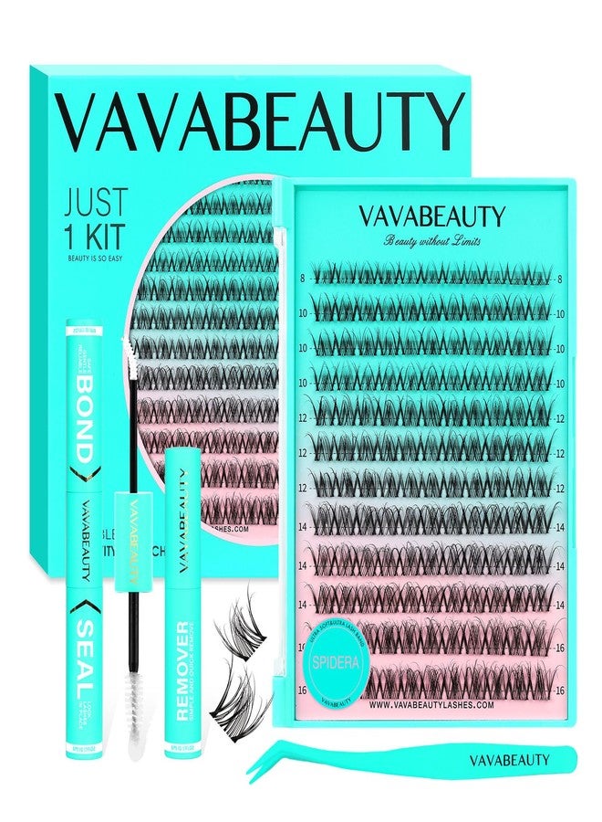 فافابيوتي مجموعة رموش العنكبوت من VAVABEAUTY، رموش طبيعية كثيفة ومموجة على شكل حرف D - Image 1