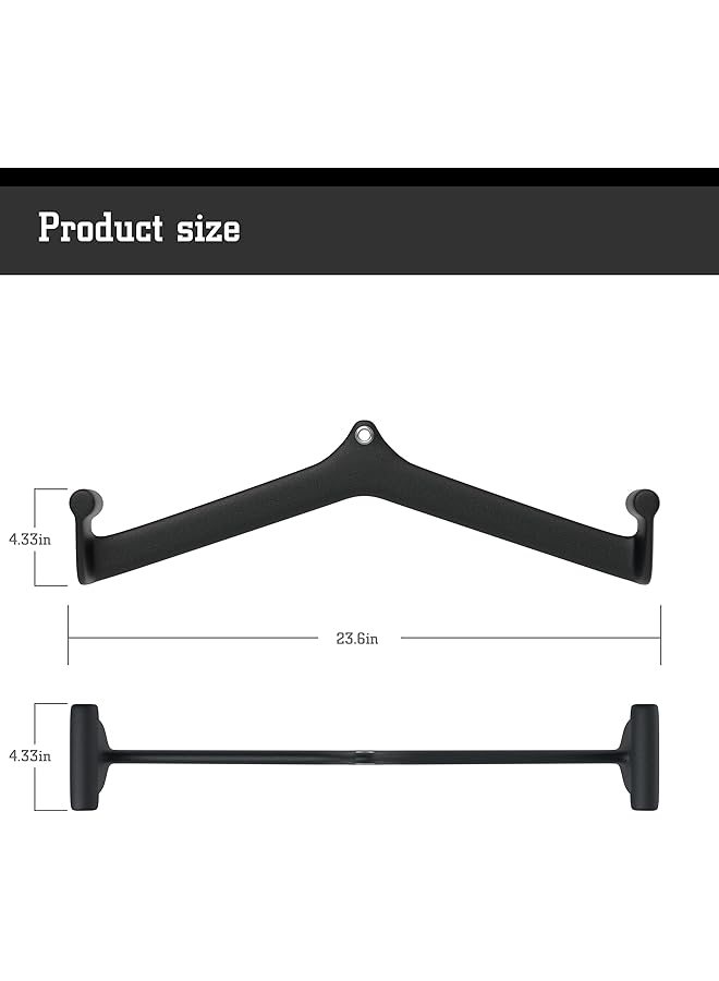 erorex Home Gym Fitness Rowing T-Bar V-Bar Pulley Cable Machine Attachments, Bicep Curl Tricep Lat Pulldown Bar Back Strength Training Handle Grips Lat Pull Down Bar Press Down Exercises (24 Inch) - Image 2