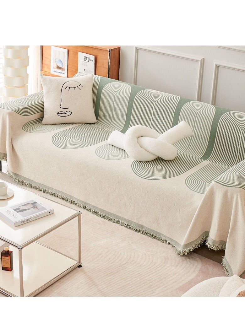 general Reversible chenille cover, multi-purpose towel with tassel cushion, waterproof stretch sofa protector, washable, available for all seasons - Image 1