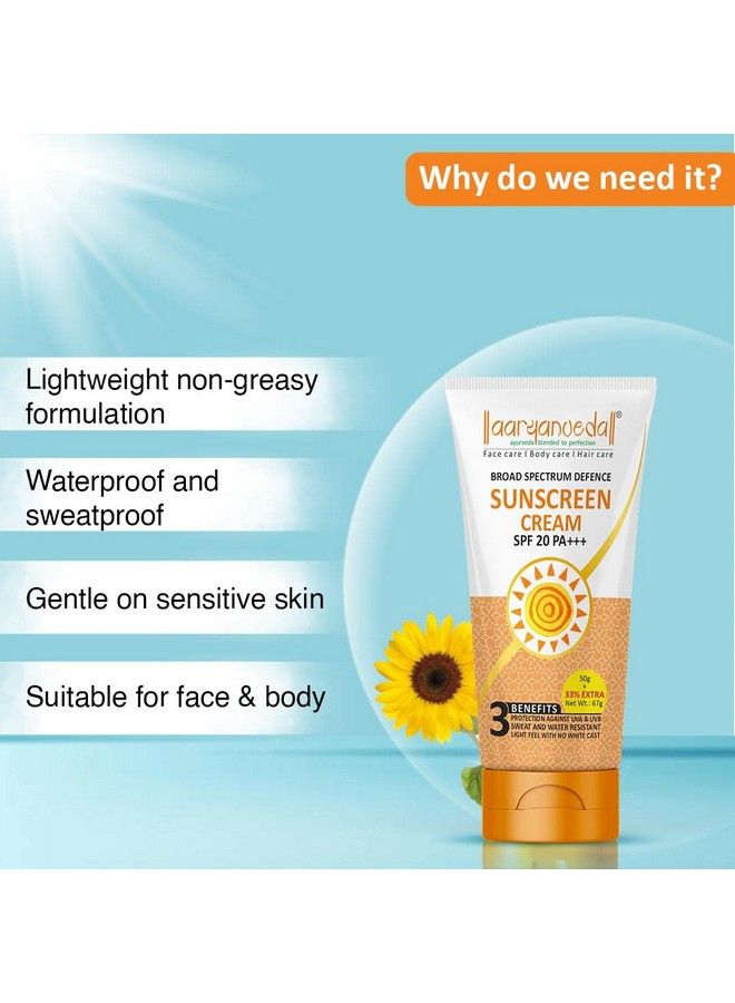 Aryanveda واقي من الشمس بعامل حماية من الأشعة فوق البنفسجية SPF 20 Pa+ للنساء والرجال مع ترطيب طوال اليوم عبوة (2) جم - Image 3