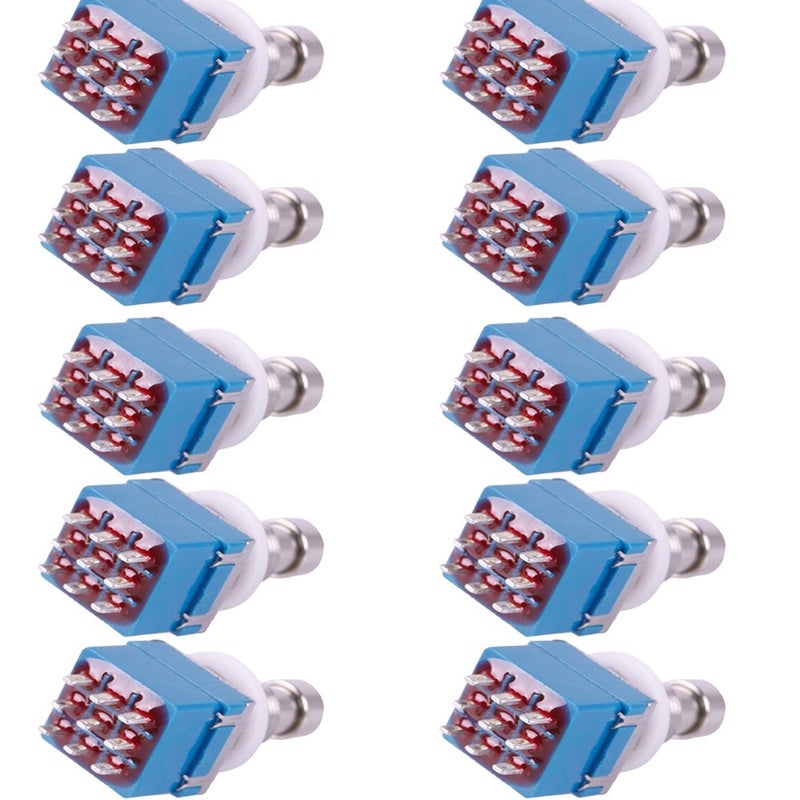 ESUPPORT 3PDT 9 Pins Box Stomp Guitar Effect Pedal Foot Switch True Bypass Metal Pack of 10 - Image 1