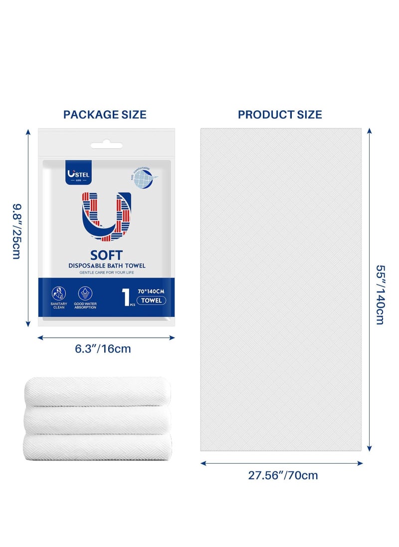Generic Soft and Absorbent Disposable Bath Towels Set for Hotels and Travel 55x27.5 Inch Individually Packaged for Spa and Camping  - Image 2