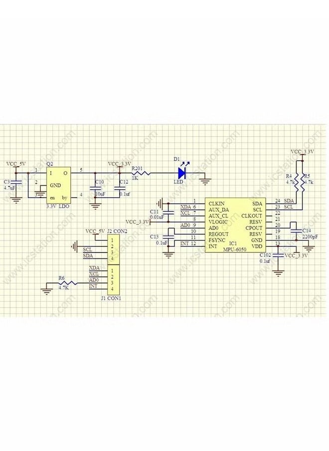 HY - GY-521 MPU 6050 Module, 3 Axis Analog Gyro Sensors Accelerometer 3-5V - Image 1