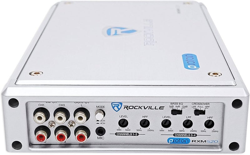 ROCKVILLE RXM-S20 1600W Peak 4-Channel Micro Marine/ATV Amplifier, Water-Resistant, PA Microphone, Compact Design for Boats & Off-Road Vehicles - Image 5
