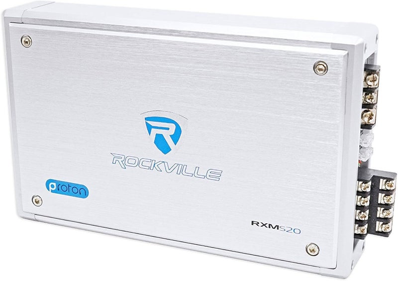 ROCKVILLE RXM-S20 1600W Peak 4-Channel Micro Marine/ATV Amplifier, Water-Resistant, PA Microphone, Compact Design for Boats & Off-Road Vehicles - Image 4