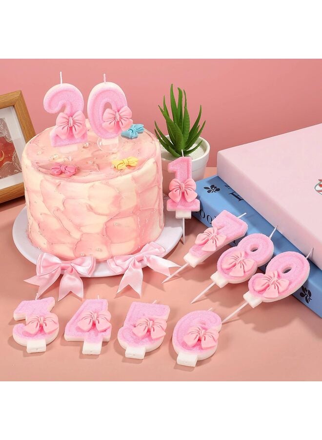 يُسلِّم شمعة عيد الميلاد على شكل قوس شمعة رقم زينة الكعك زينة الكب كيك زينة الحفلات مناسبة لمستلزمات احتفالات الذكرى السنوية للسيدات (وردي 1) - Image 5