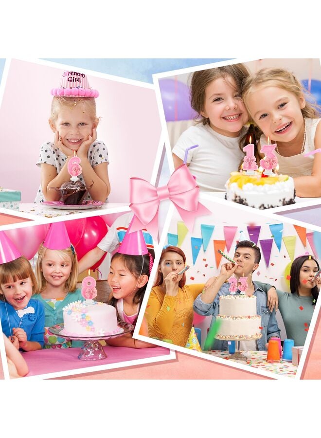 يُسلِّم شمعة عيد الميلاد على شكل قوس شمعة رقم زينة الكعك زينة الكب كيك زينة الحفلات مناسبة لمستلزمات احتفالات الذكرى السنوية للسيدات (وردي 1) - Image 3