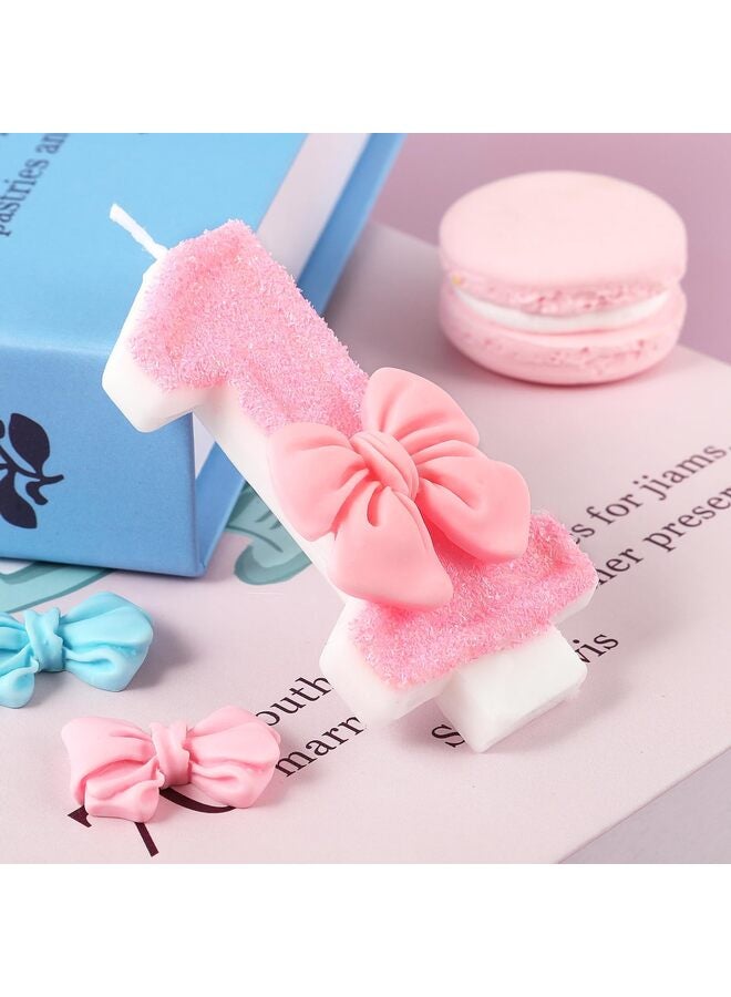 يُسلِّم شمعة عيد الميلاد على شكل قوس شمعة رقم زينة الكعك زينة الكب كيك زينة الحفلات مناسبة لمستلزمات احتفالات الذكرى السنوية للسيدات (وردي 1) - Image 2