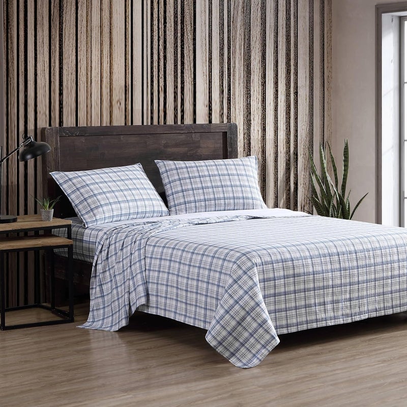 Eddie Bauer - Queen Sheet Set, Warm Breathable Cotton Flannel Bedding with Deep Pockets, Brushed for Extra Softness, Cozy Home Decor, Oeko-Tex Certified (Beacon Hill Ivory, Queen) - Image 2