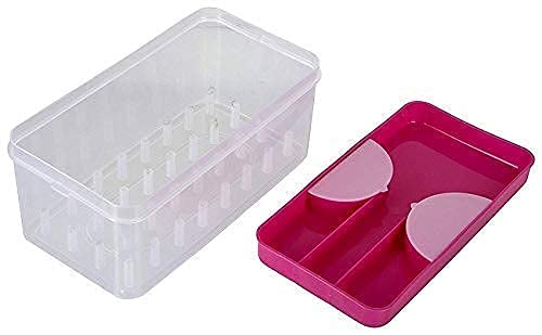 LIPSA ENTERPRISE LIPSA ENTERPRISE Sewing and Stitching Tailoring Thread Needle Storage Box by Redsign Plastic Box Embroidery Box 32 Thread Reels  - Image 2