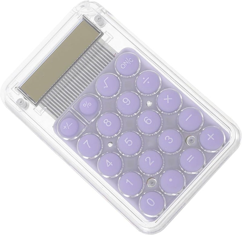 Purple 8 Digit Pocket Calculator Portable Mini Size for Students and Office Use - Image 1