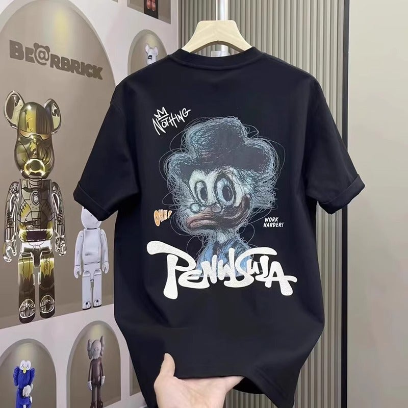 Men'S Fattened Short-Sleeved T-Shirt Extra Large Half-Sleeved Fat Guy Loose Sports T-Shirt Top Trendy - Image 1