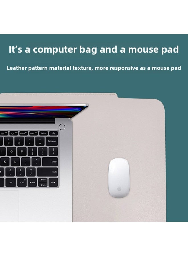 Laptop Bag Pu Niche 14-inch Liner Bag Waterproof Lightweight Macbookpro Protective Case Logo-Color:Gray And Blue-Applicable Model:Size: 14 Inches - Image 3