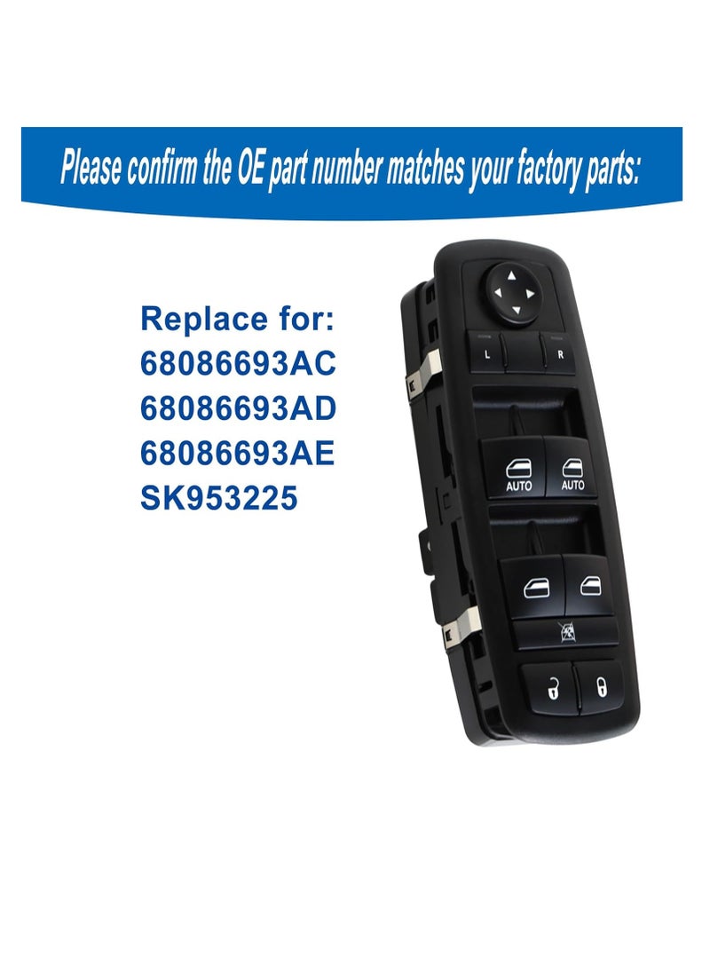 Generic Black Color Power Master Window Control Switch 68086693AC 68086693AD For Dodge Durango 3.6L 5.7L 2011 2012 2013  - Image 2