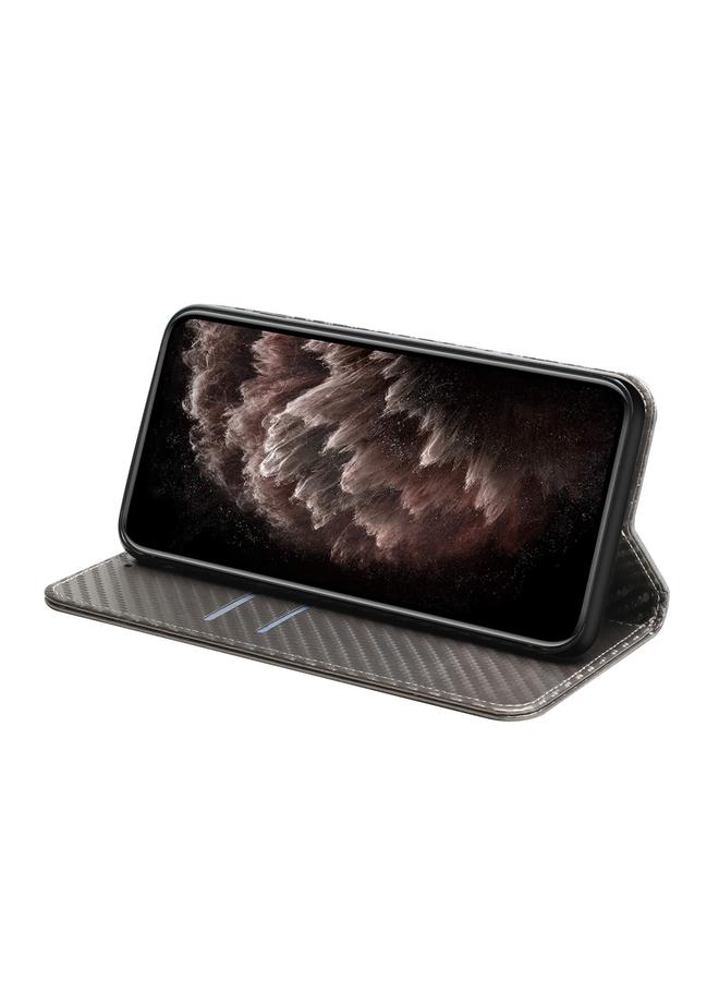 اس-توب جراب لهاتف Redmi Note 14 Pro 5G مصنوع من ألياف الكربون مع غطاء مغناطيسي من الجلد - Image 4