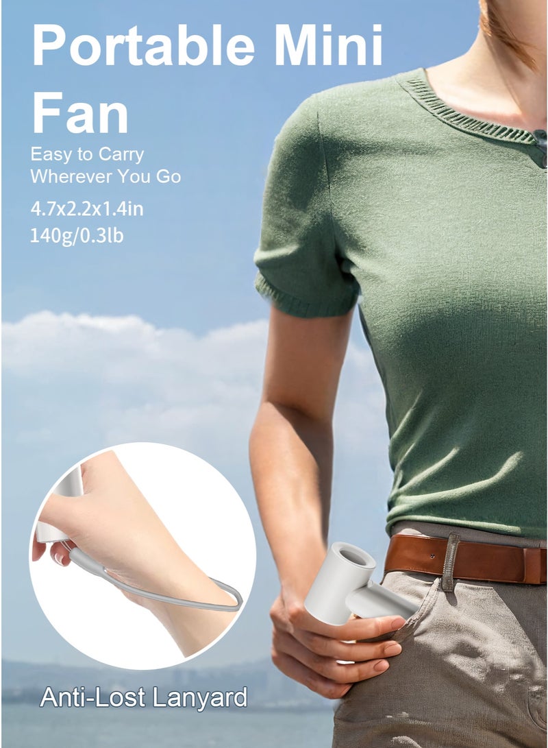 تونوف Handheld Turbo Fan, 5000mAh Type-C Rechargeable Personal Fans with a Lanyard, 5 Speeds, LED Display, High Speed Cooling, for Travel/Outdoor/Gift - Image 3