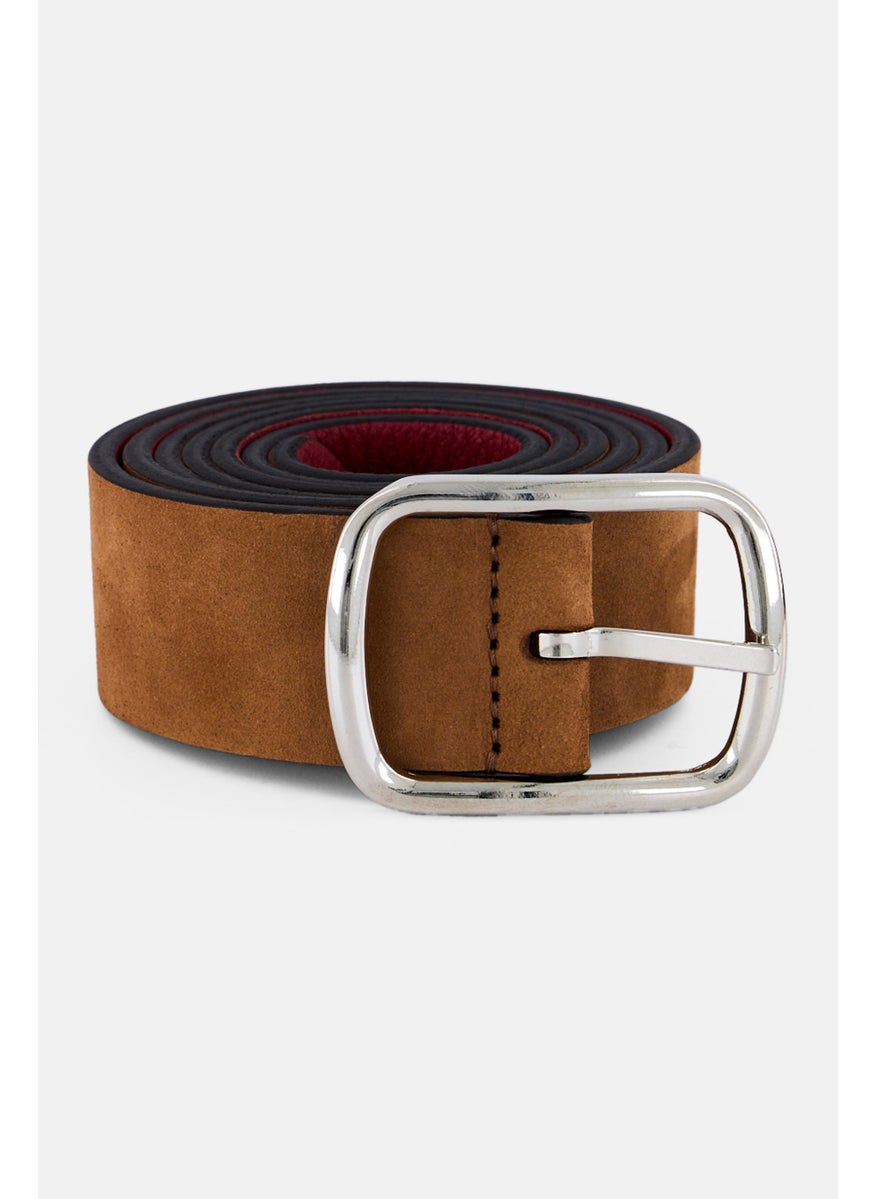 Harmont & Blaine Women Solid Reversible Leather Belt, Dark Pink  - Image 1
