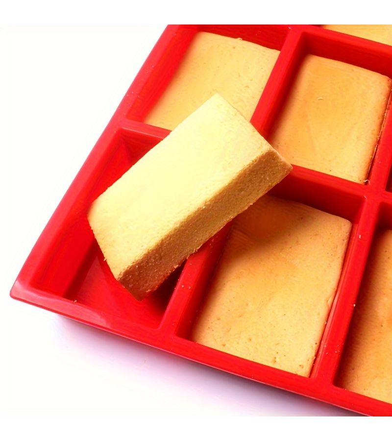 Red 9 Cavity Silicone Baking Mold For Mini Loaf Cakes And Cupcakes - Image 5