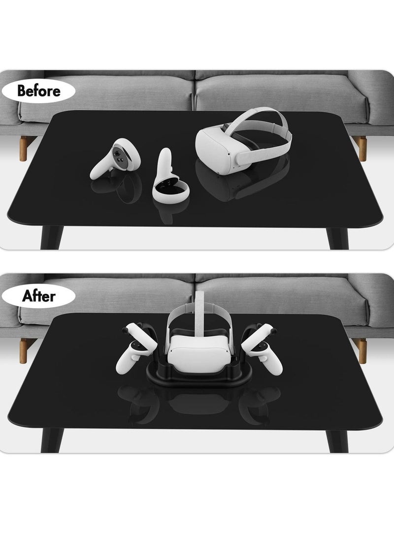 Y&D Charging Dock for Oculus Quest 2, Touch Controller and Headset Placement Display Stand Contact Table Auto-attached USB-C Magnetic  - Image 3