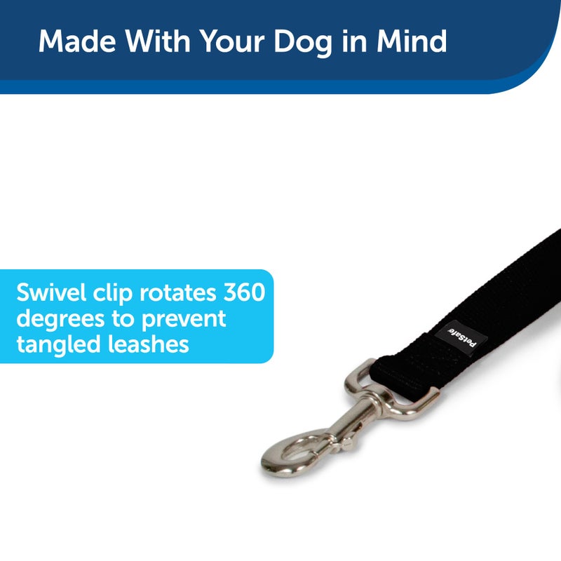 PetSafe Nylon Leash - Strong Dog Leash for Everyday Use - Secure & Simple Design for Reliable Control - Lightweight with Durable Hardware - 3/4 Inch - 6 Feet - Black - Image 2