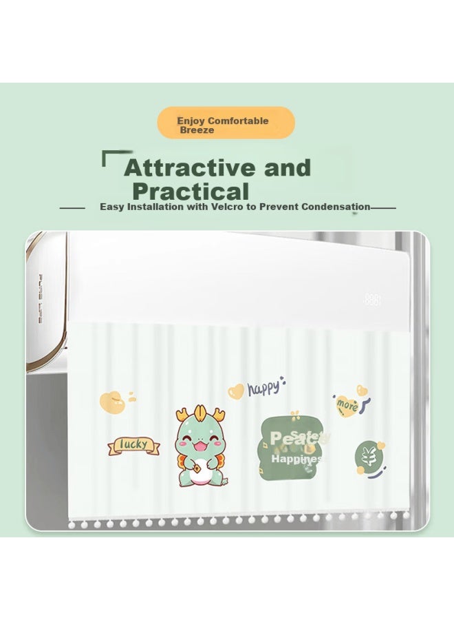 Purpavwinner Air Conditioner Wind Shield Curtain Anti-direct Blow Home Use Pregnant Women Maternity Baby Central Air Conditioner Windproof Dust Cover Cloth No Drilling 45*90cm Peace And Joy - Image 3