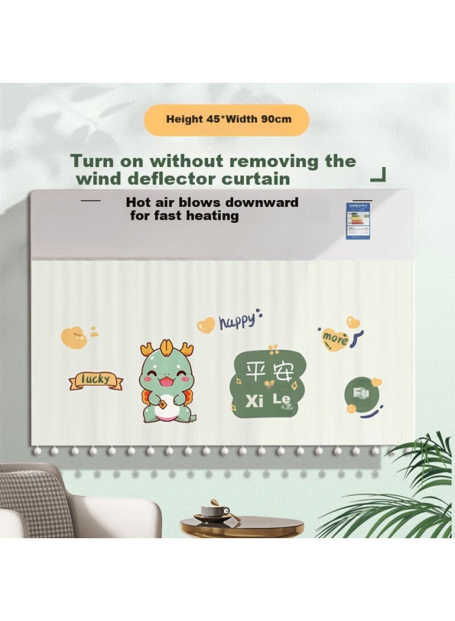 Purpavwinner Air Conditioner Wind Shield Curtain Anti-direct Blow Home Use Pregnant Women Maternity Baby Central Air Conditioner Windproof Dust Cover Cloth No Drilling 45*90cm Peace And Joy - Image 1
