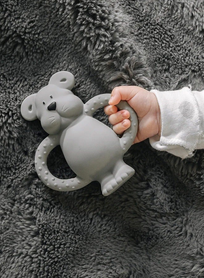 Pippeta The Pippeta Albert Bear Baby Teether is thoughtfully designed to comfort and engage babies during their early teething stages. Made from 100% natural rubber, it is soft, safe, and gentle on gums, making it suitable from birth. Its easy-to-hold design helps little hands grip comfortably, encouraging independent use. The sensory features support early developmental stimulation, making it more than just a teether. Finished with a hand-painted touch, it adds charm while remaining completely BPA-free and baby-safe. A simple, natural, and comforting companion for your baby’s teething journey. - Image 4