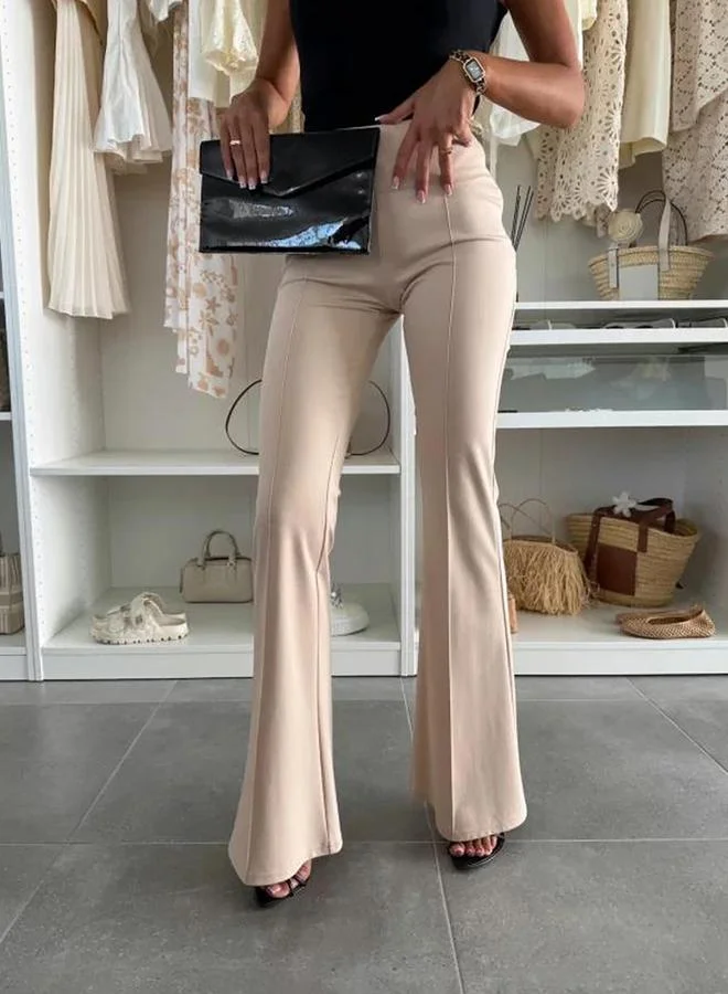 Take Two Take Two Beige High Rise Flare Pants