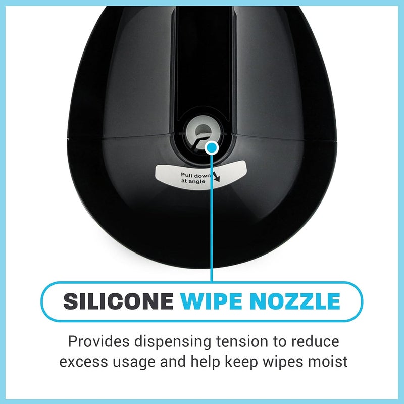 Zogics Gym Wipes Dispenser - Wall-Mounted, Upward Pull, Black Transparent Plastic - Image 3