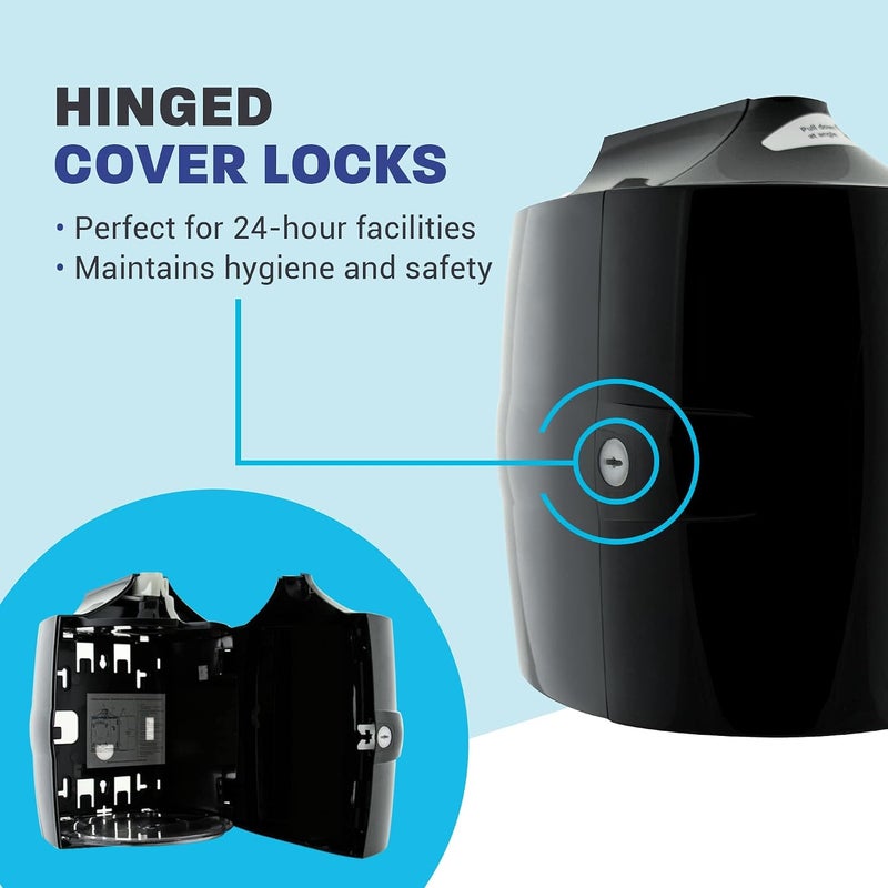 Zogics Gym Wipes Dispenser - Wall-Mounted, Upward Pull, Black Transparent Plastic - Image 2